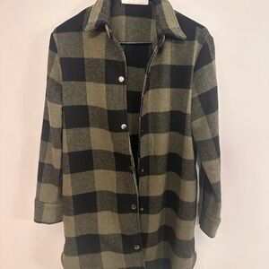 BB Dakota Olive and Black Checkered Jacket by Steve Madden, XS